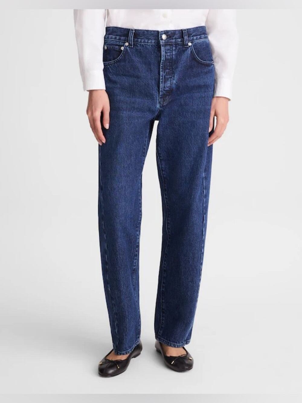 Madewell Pieced Barrel-Leg Jeans Dark Wash Size 24 NWOT
